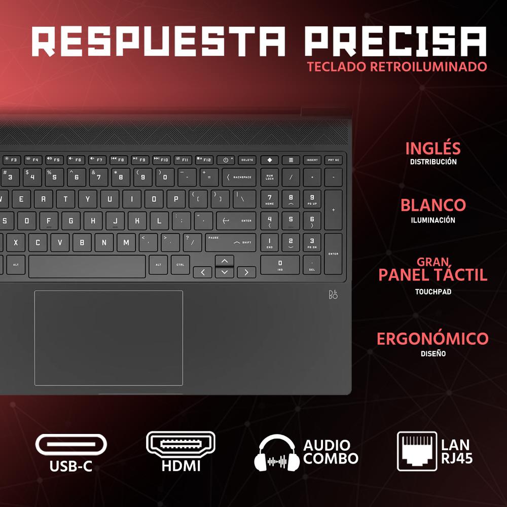 Laptop Gamer HP Victus NVIDIA GeForce RTX 4050 AMD Ryzen 7 7445HS 24GB RAM 512GB SSD 15.6" Windows 11 Home Teclado en Ingles + Control DXT