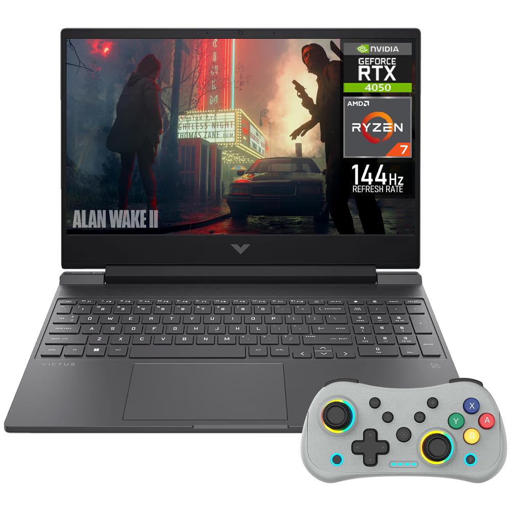 Laptop Gamer HP Victus NVIDIA GeForce RTX 4050 AMD Ryzen 7 7445HS 24GB RAM 512GB SSD 15.6" Windows 11 Home Teclado en Ingles + Control DXT