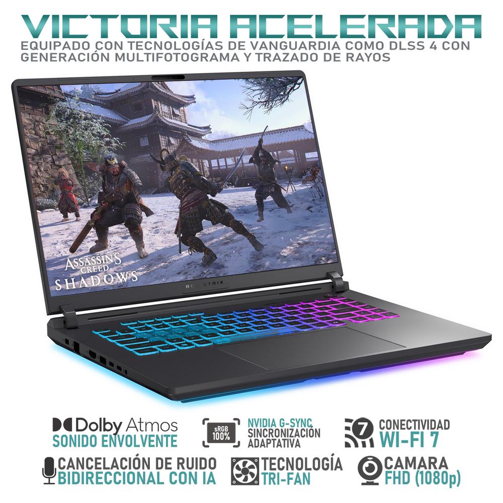 Laptop Gamer ASUS ROG Strix G16 NVIDIA GeForce RTX 5060 Intel Core i9 14900HX 16GB RAM 1TB SSD 16" Windows 11 Home Teclado en Ingles