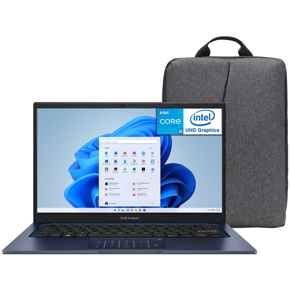 Laptop ASUS Vivobook 14 Intel Core i5 1334U 8GB RAM 512GB SSD 14" Windows 11 Home Teclado en Español + Mochila
