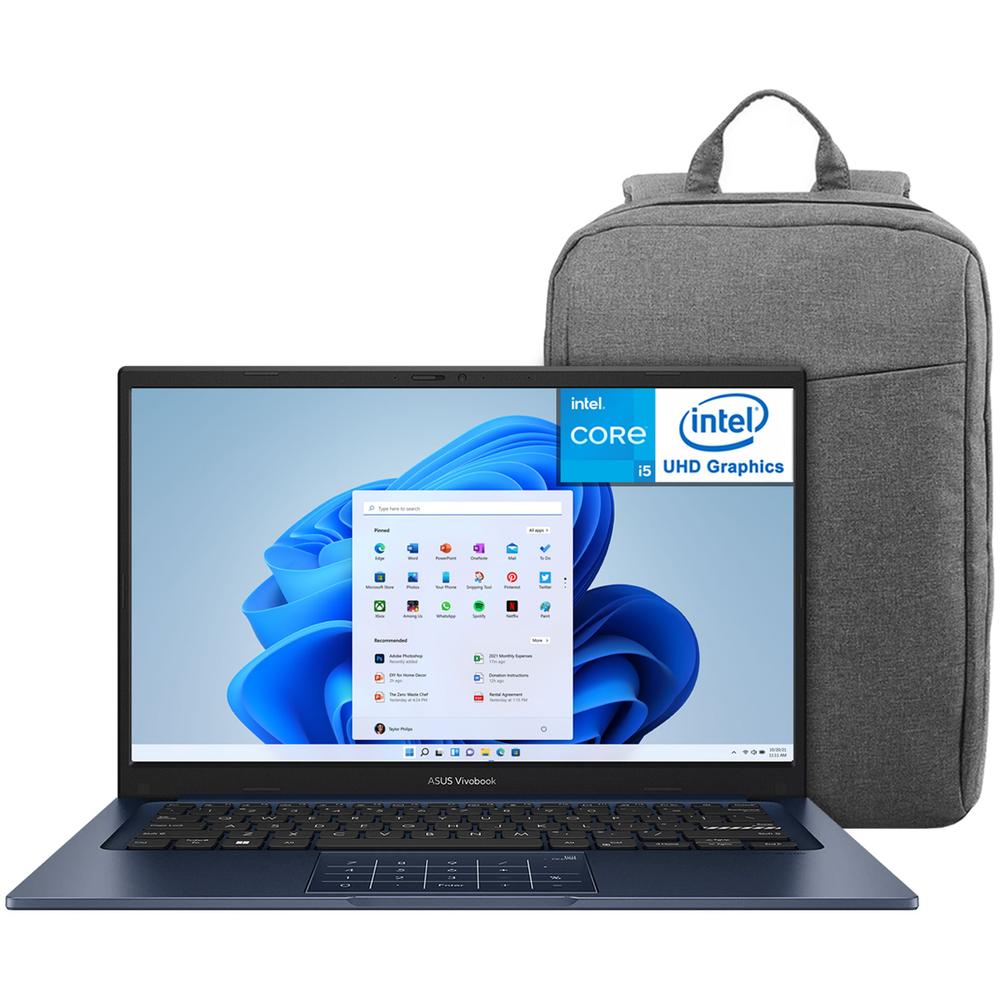Laptop ASUS Vivobook 14 Intel Core i5 1334U 24GB RAM 256GB SSD 14" Windows 11 Home Teclado en Ingles + Mochila