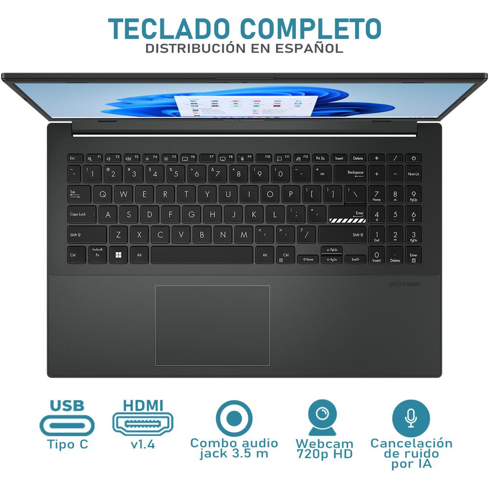 Laptop ASUS Vivobook Go 15 Intel Core i3 N305 8GB RAM 512GB SSD 15.6" Windows 11 Home Teclado en Español + Mouse DXT