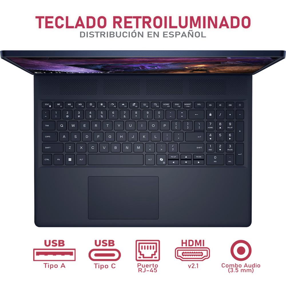 Laptop Gamer ALIENWARE M16 Aurora NVIDIA GeForce RTX 4050 Intel Core 5 210H 16GB RAM 512GB SSD 16" Windows 11 Home Teclado en Español