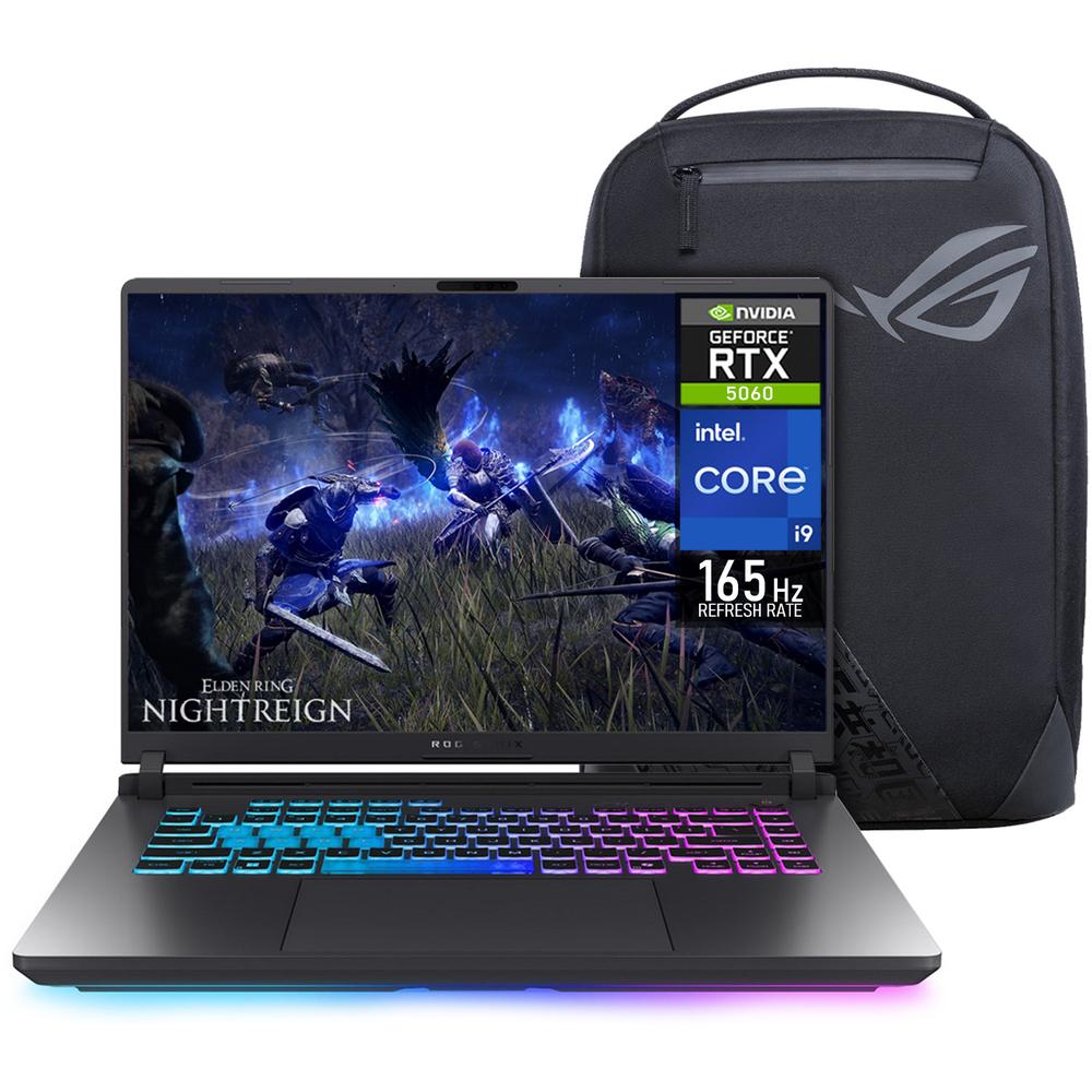 Laptop Gamer ASUS ROG Strix G16 NVIDIA GeForce RTX 5060 Intel Core i9 14900HX 32GB RAM 1TB SSD 16" Windows 11 Home Teclado en Ingles + Mochila