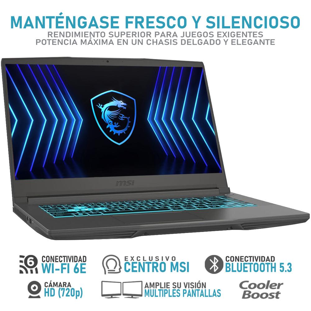 Laptop Gamer MSI Thin A15 NVIDIA Geforce RTX 3050 AMD Ryzen 5 7535HS 16GB RAM 512GB SSD 15.6" Windows 11 Home Teclado en Español