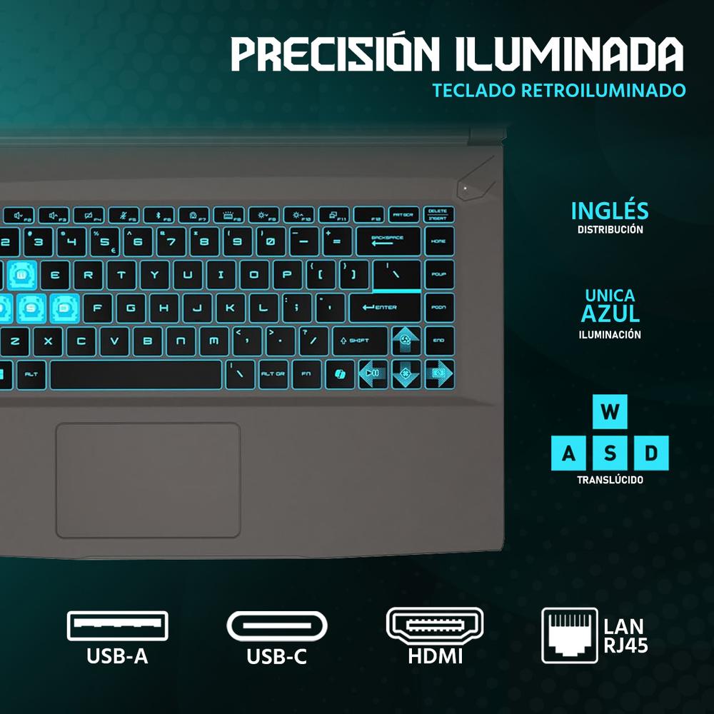 Laptop Gamer MSI Thin 15 NVIDIA GeForce RTX 4050 Intel Core i5 13420H 32GB RAM 1.5TB SSD 15.6" Windows 11 Home Teclado en Ingles + Control DXT