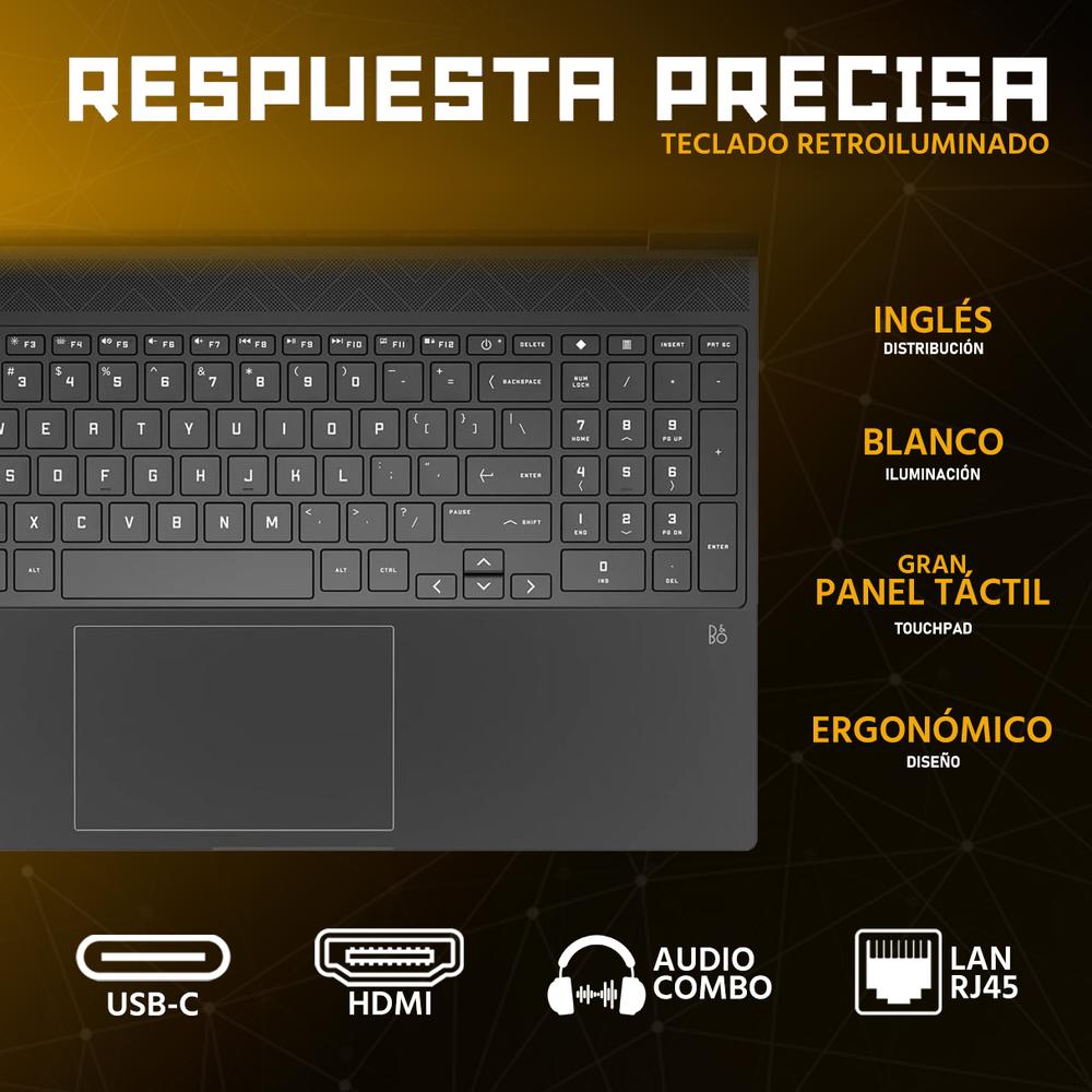 Laptop Gamer HP Victus NVIDIA GeForce RTX 4050 AMD Ryzen 7 7445HS 16GB RAM 512GB SSD 15.6" Windows 11 Home Teclado en Ingles