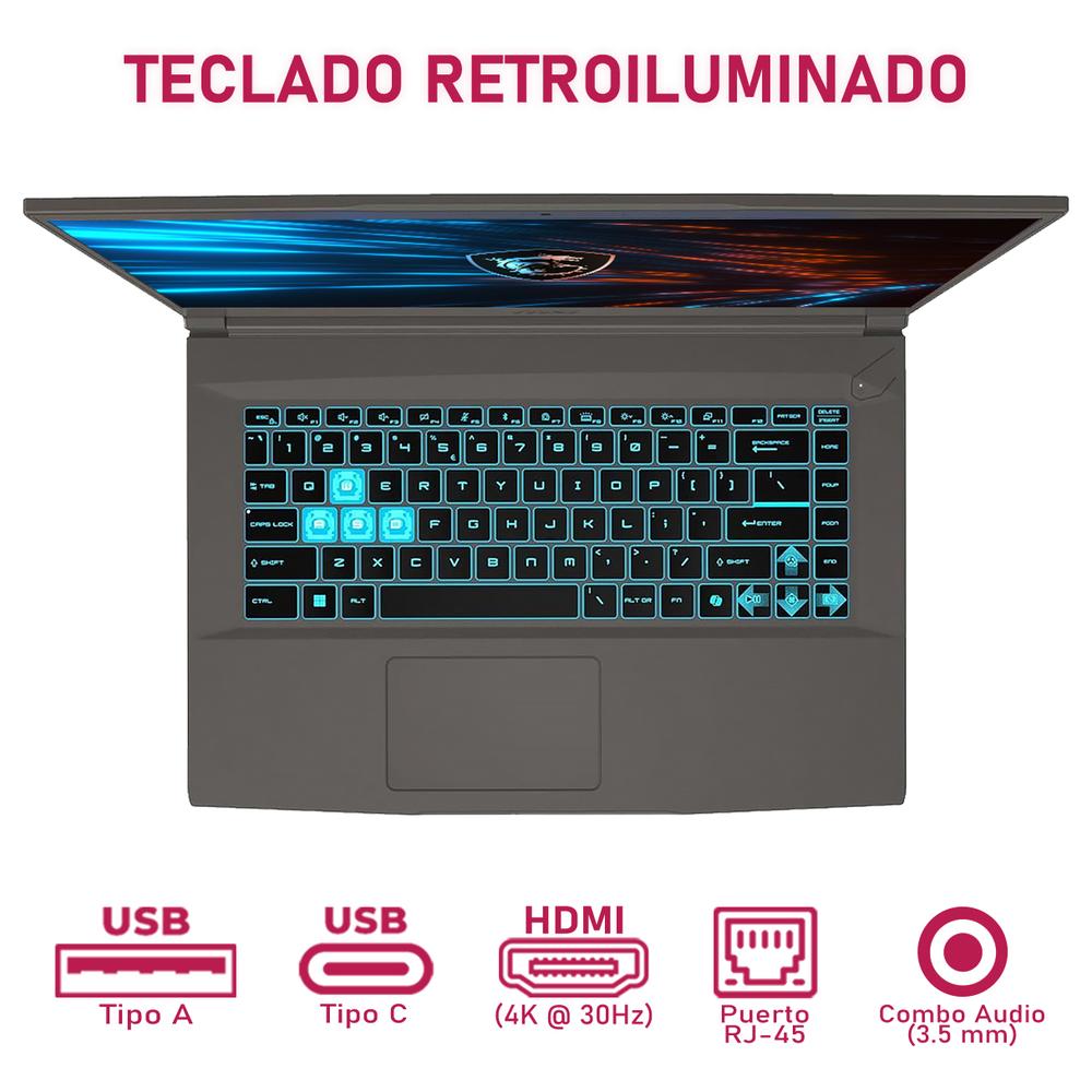 Laptop Gamer MSI THIN 15 B13VE NVIDIA GeForce RTX 4050 Intel Core i5 13420H 16GB RAM 1.4TB SSD 15.6" Windows 11 Home Teclado en Español + Mochila