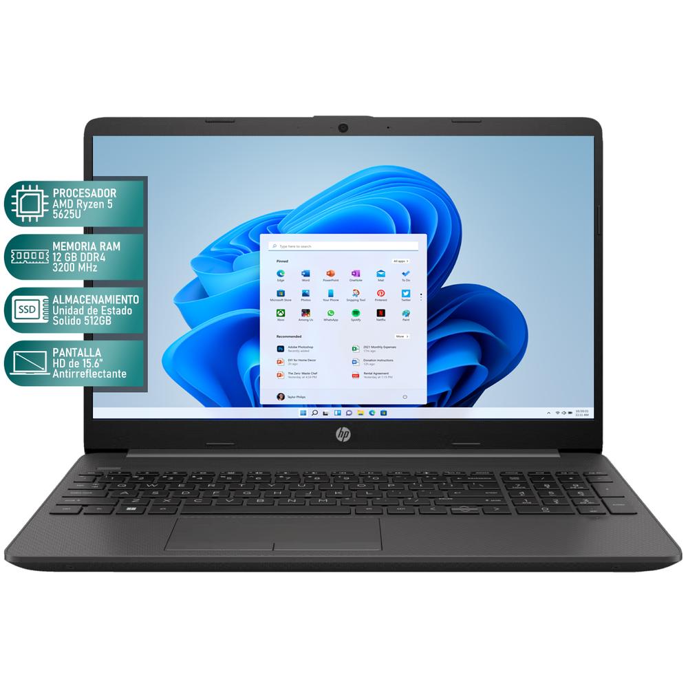 Laptop HP 255 G9 AMD Ryzen 5 5625U 12GB RAM 512GB SSD 15.6" Windows 11 Home Teclado en Español + Mochila