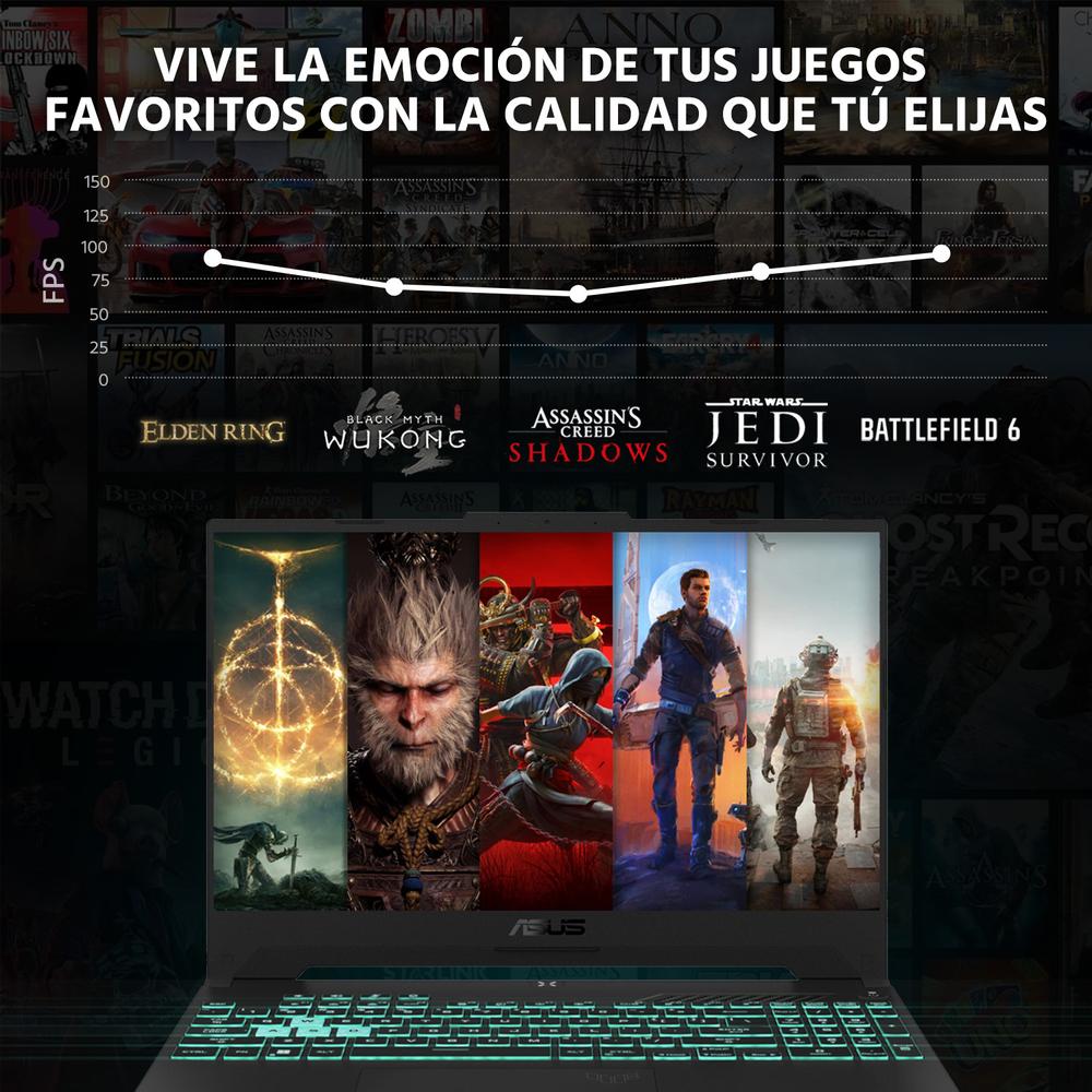 Laptop Gamer ASUS TUF Gaming F15 NVIDIA GeForce RTX 4060 Intel Core i7 13620H 16GB RAM 1TB SSD 15.6" Windows 11 Home Teclado en Ingles