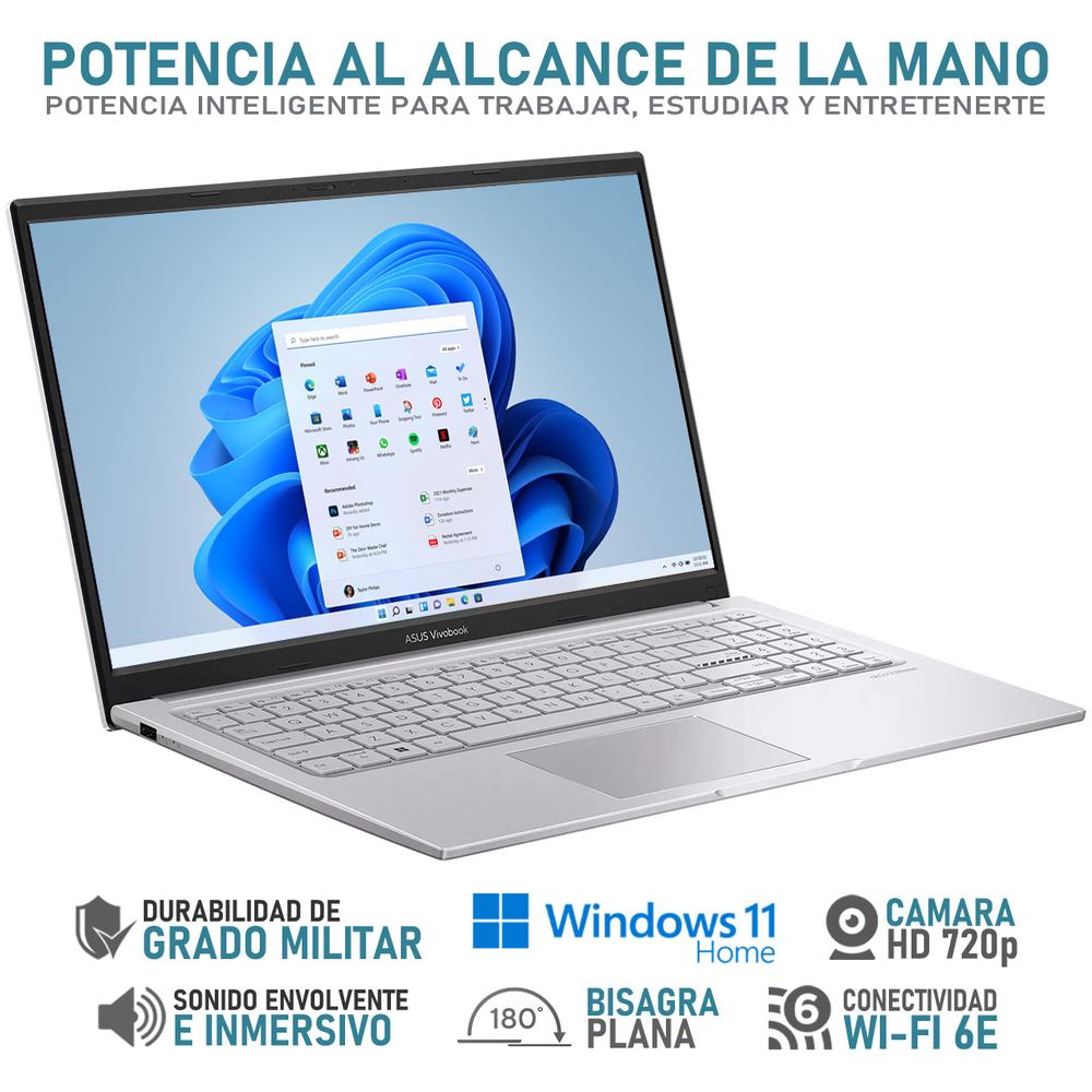 Laptop ASUS Vivobook 15 Intel Core i3 1315U 8GB RAM 512GB SSD 15.6" Windows 11 Home Teclado en Español