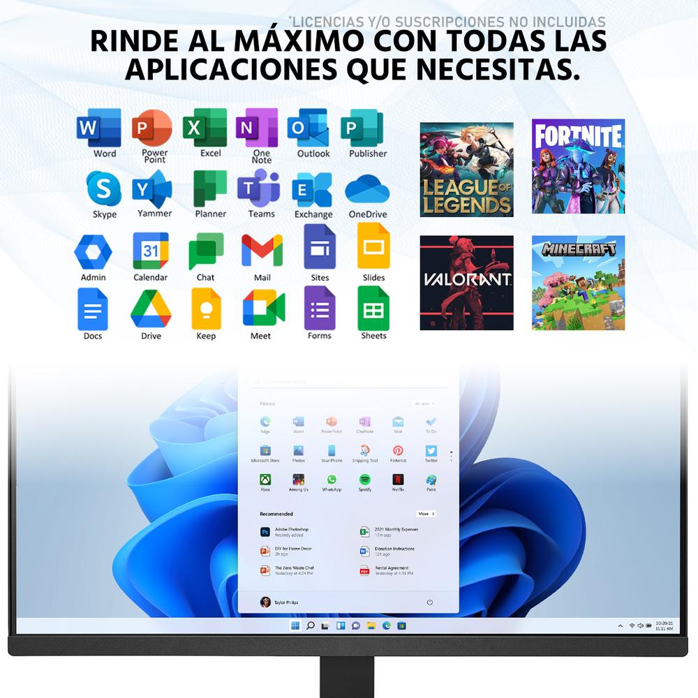 Computadora Mini PC ASUS NUC 14 Essential Intel Core 3 N355 16GB RAM 256GB SSD Monitor 23" Teclado Mouse Español
