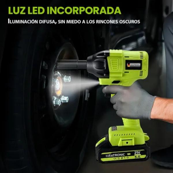 Llave Sin Escobillas 1/2'' Pistola Impacto Industrial Con 2 Baterías, Verde