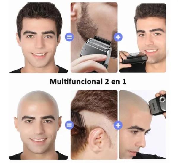 Rasuradora  De 110v 240v Recargable Negra con Plata 