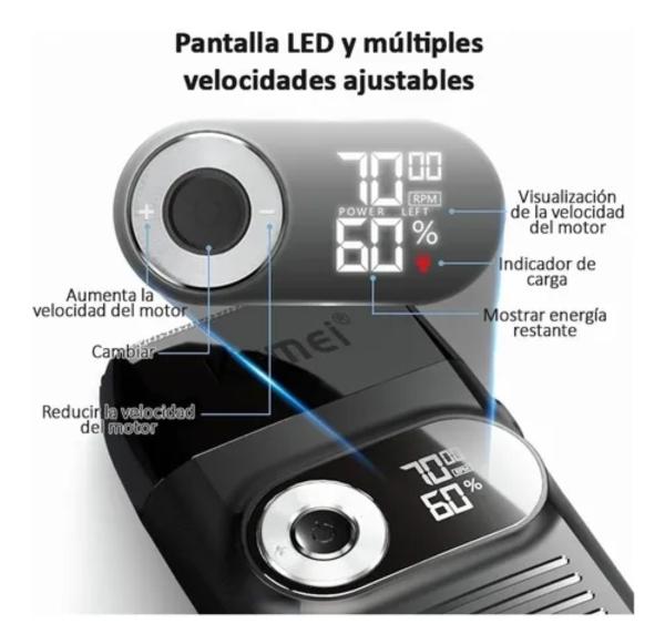 Rasuradora  De 110v 240v Recargable Negra con Plata 