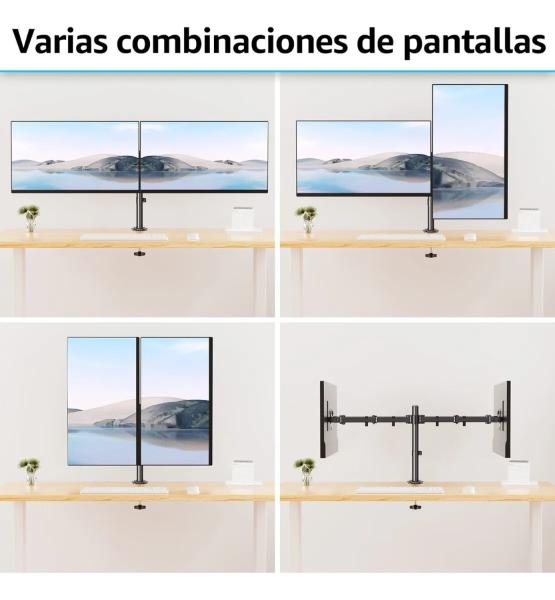Soporte De Monitor Mountup De Doble Brazo Para 13-32 Negro 