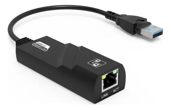 Adaptador Ethernet Usb 3.0 A Rj45 Gigabit Lan 1000mbps negro 