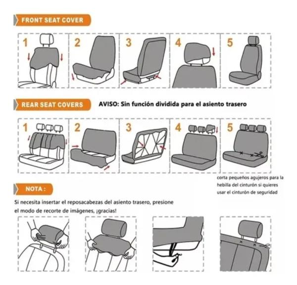 Fundas De Asiento De Coche Cuero Respirable 9 Piezas rojo negro 