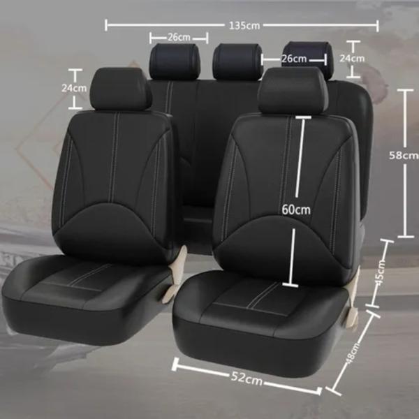 Fundas De Asiento De Coche Cuero Respirable 9 Piezas rojo negro 