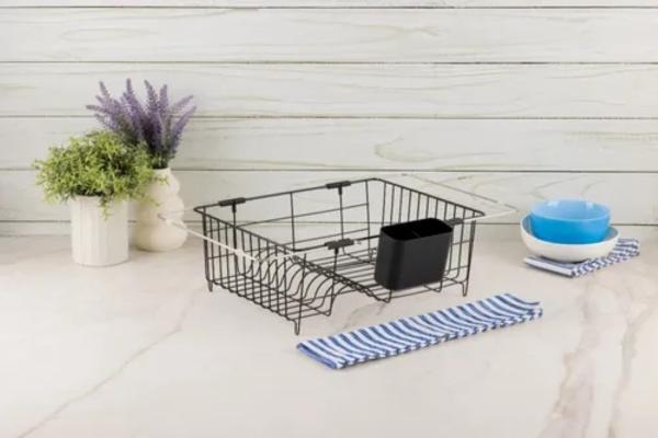 Escurridor De Trastes  De Acero Recubierto Gris