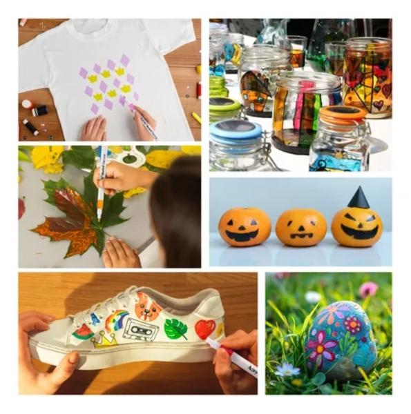 24 Colores Marcadores Acrílica Pincel  Estuche Blanco 