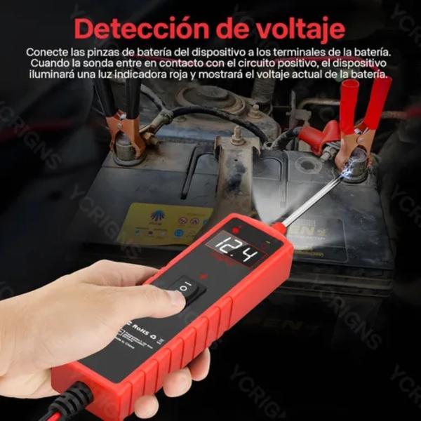 Probador De Circuito Eléctrico Automotriz Dc 6-30v Rojo