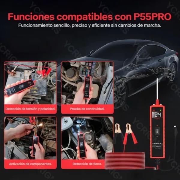 Probador De Circuito Eléctrico Automotriz Dc 6-30v Rojo