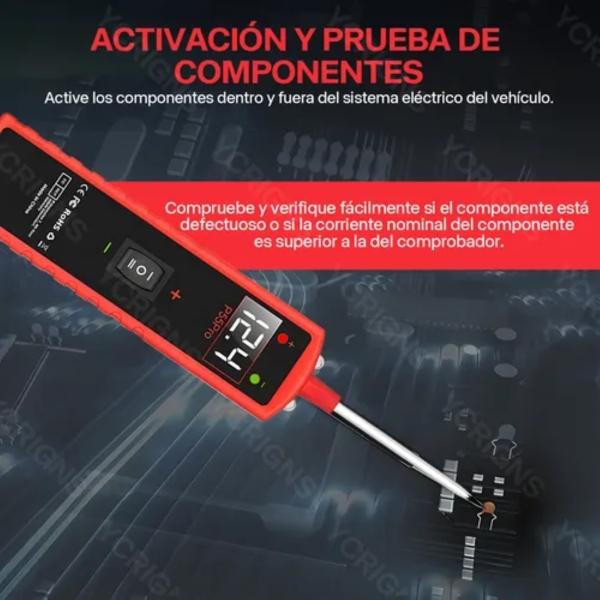 Probador De Circuito Eléctrico Automotriz Dc 6-30v Rojo