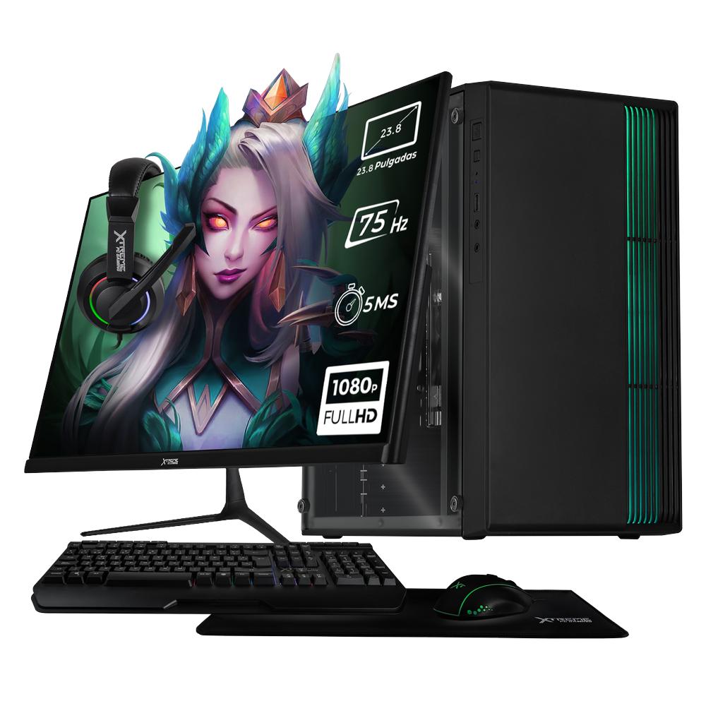 Xtreme PC Intel Quad Core J4125 2.7 Ghz 16GB SSD 500GB Monitor 23.8 WIFI Fusion Black