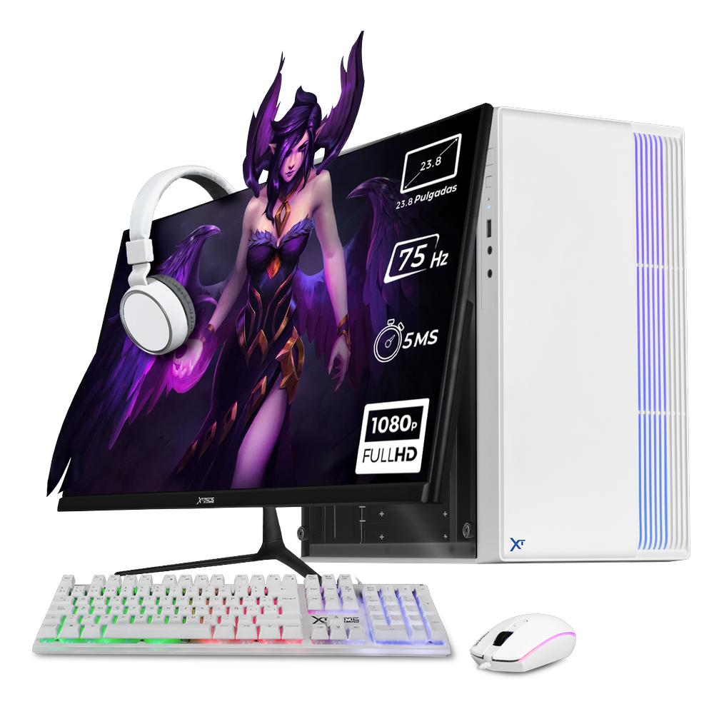 Xtreme PC Intel Quad Core J4125 2.7 Ghz 16GB SSD 500GB Monitor 23.8 WIFI Fusion White