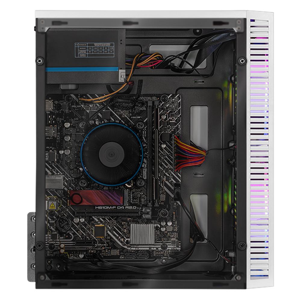 Xtreme PC Gaming Computadora Intel Core I5 12400 16GB SSD 1TB Monitor 23.8 Curvo 100Hz WIFI Fuji White