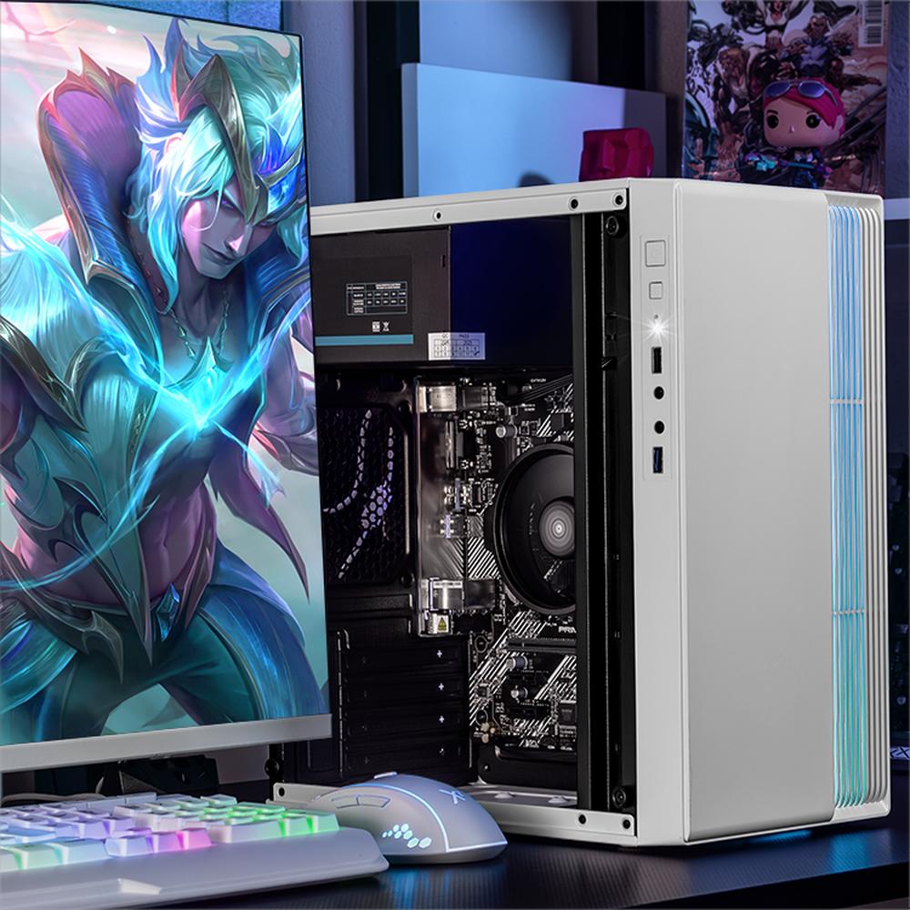 Xtreme PC Gaming AMD Radeon Vega 7 Ryzen 5 5600G 16GB SSD 500GB Monitor 23.8 100Hz WIFI White