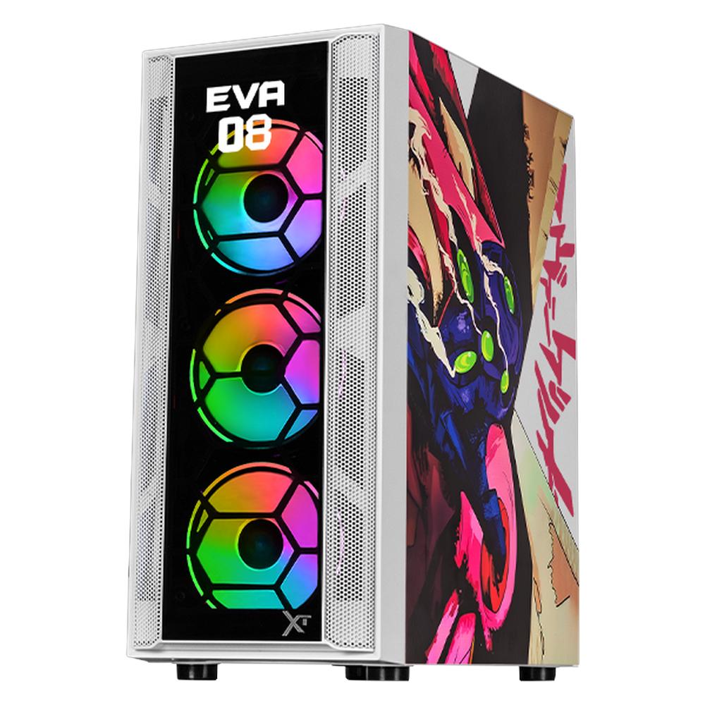 Gabinete XTREME PC GAMING Evangelion 08 Comic Edition Media Torre 4 Fan ARGB Blanco CXTEV8WT