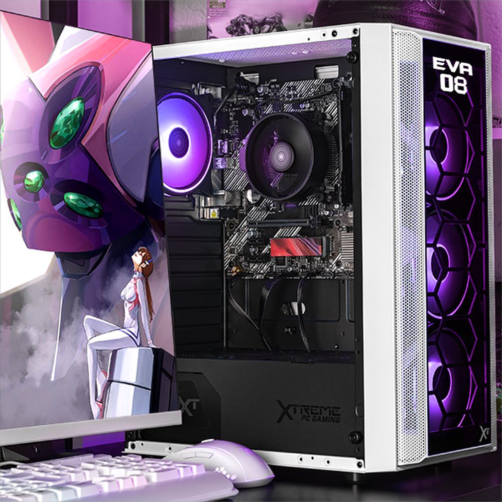 Gabinete XTREME PC GAMING Evangelion 08 Comic Edition Media Torre 4 Fan ARGB Blanco CXTEV8WT