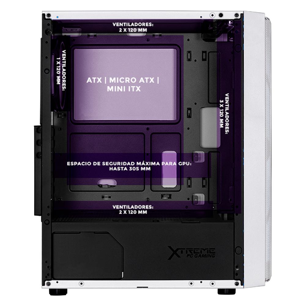Gabinete XTREME PC GAMING Evangelion 08 Comic Edition Media Torre 4 Fan ARGB Blanco CXTEV8WT