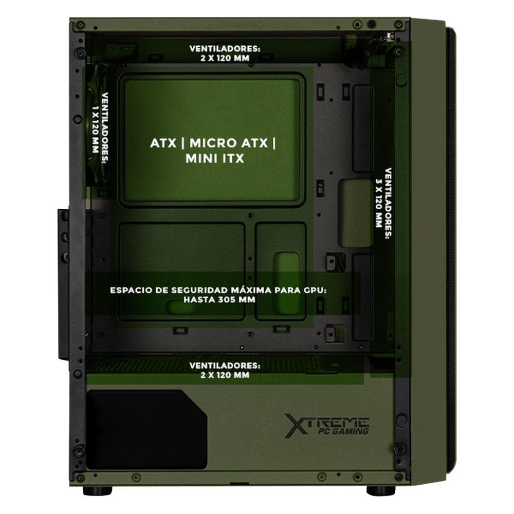 Gabinete XTREME PC GAMING Evangelion 05 Comic Edition Media Torre 4 Fan ARGB Verde Militar CXTEV5KRDG
