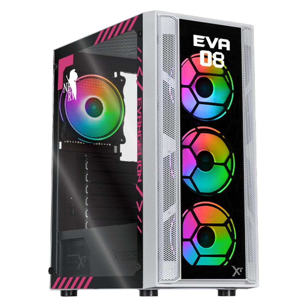 Gabinete XTREME PC GAMING Evangelion 08 Comic Edition Media Torre 4 Fan ARGB Blanco CXTEV8WT
