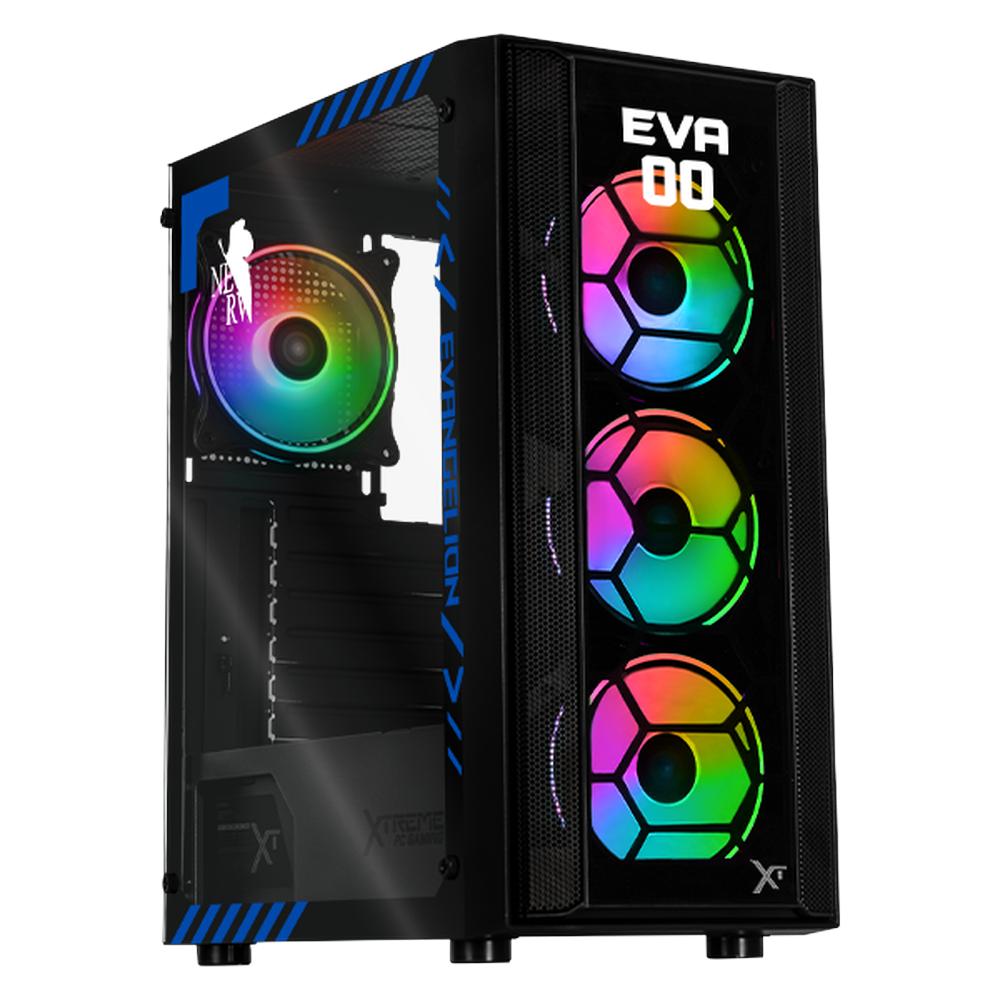 Gabinete XTREME PC GAMING Evangelion 00 Comic Edition Media Torre 4 Fan ARGB Negro CXTEV0BK