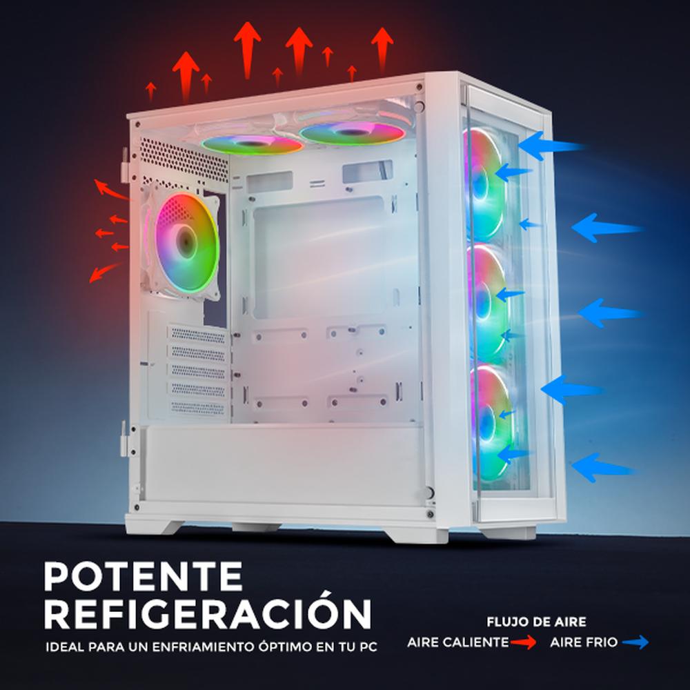 Kit 3 Ventiladores Gamer XTREME PC GAMING Air Force 120 mm ARGB 1500RPM Hub 12 Control Blanco CFXTAQ120WT