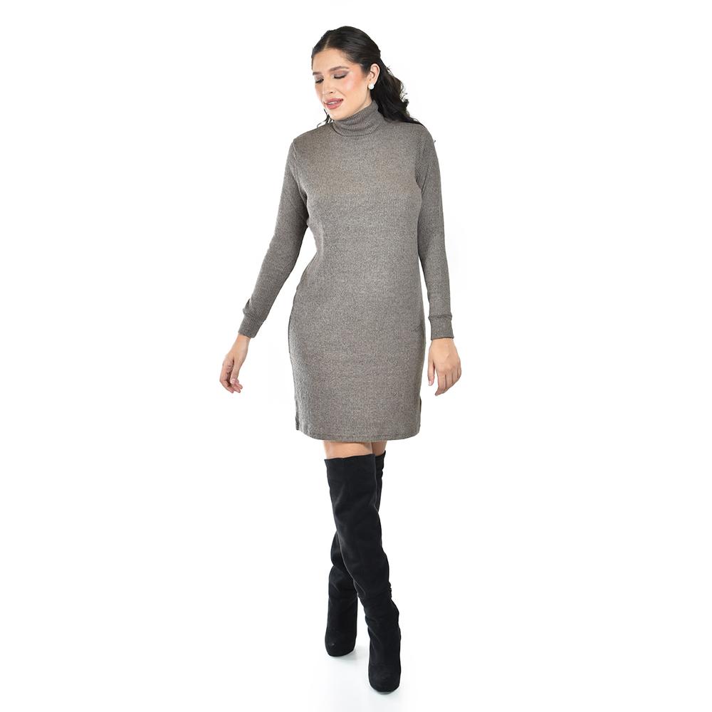 Vestido de punto con cuello alto Roman Fashion /Juvenil, 3821 (Cafe)