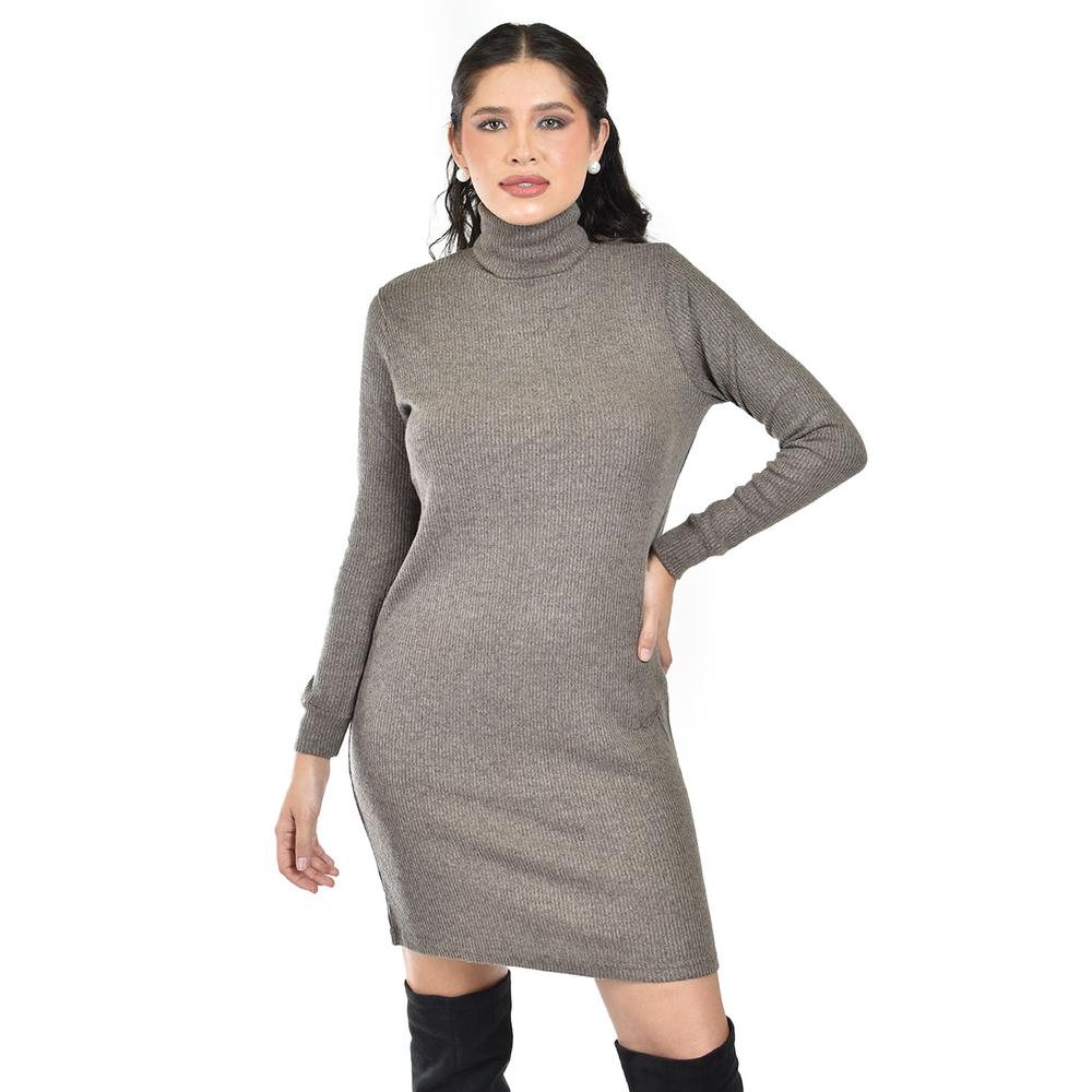 Vestido de punto con cuello alto Roman Fashion /Juvenil, 3821 (Cafe)