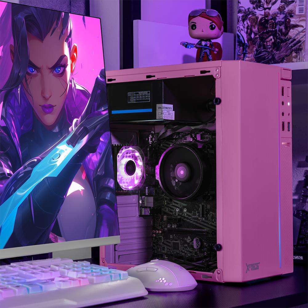 Xtreme PC Gaming AMD Radeon Vega Renoir Ryzen 5 5600GT 16GB SSD 250GB 2TB Monitor 27 Curvo WIFI Pink