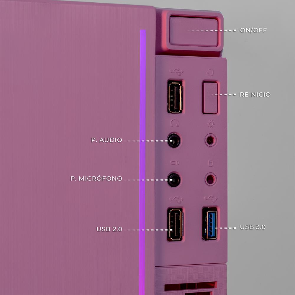 Xtreme PC Gaming AMD Radeon Vega Renoir Ryzen 5 5600GT 16GB SSD 250GB 2TB Monitor 27 Curvo WIFI Pink