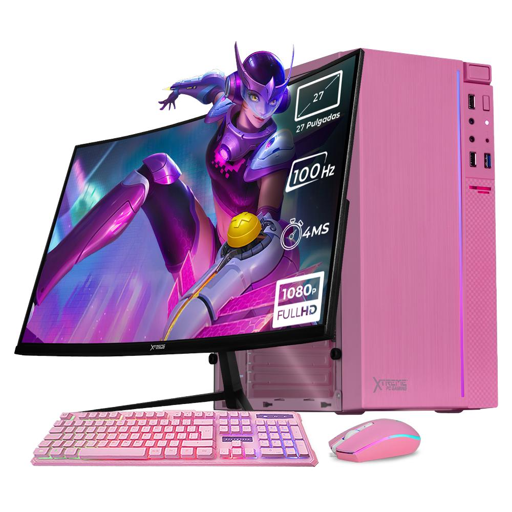 Xtreme PC Gaming AMD Radeon Vega Renoir Ryzen 5 5600GT 16GB SSD 250GB 2TB Monitor 27 Curvo WIFI Pink