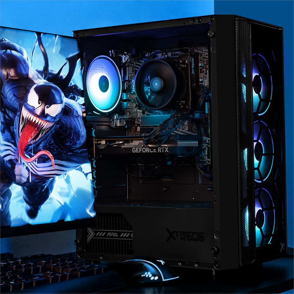 PC Gamer Xtreme PC Gaming NVIDIA GeForce RTX 5060 AMD Ryzen 5 5500 32GB SSD 1TB WIFI W10 Black gaming 1080p, estudios y multitarea