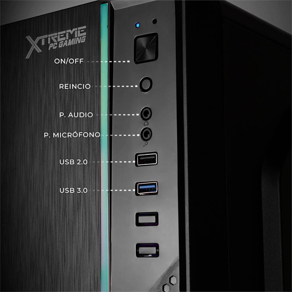 Xtreme PC Gaming Computadora Intel Core I5 12400 16GB SSD 500GB Monitor 23.8 75Hz WIFI Ultron Black