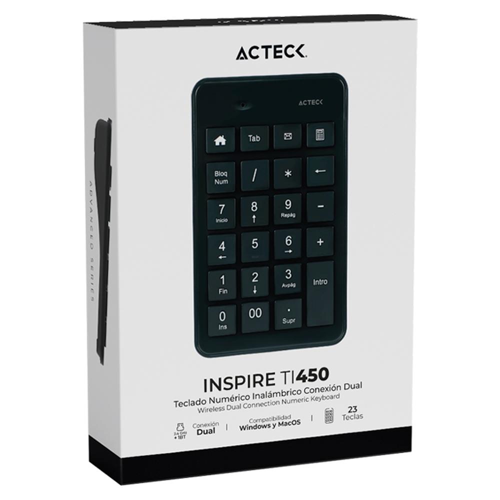 Teclado Numerico ACTECK Inspire PAD TN450 Inalambrico USB 2.4Ghz Negro AC-934176