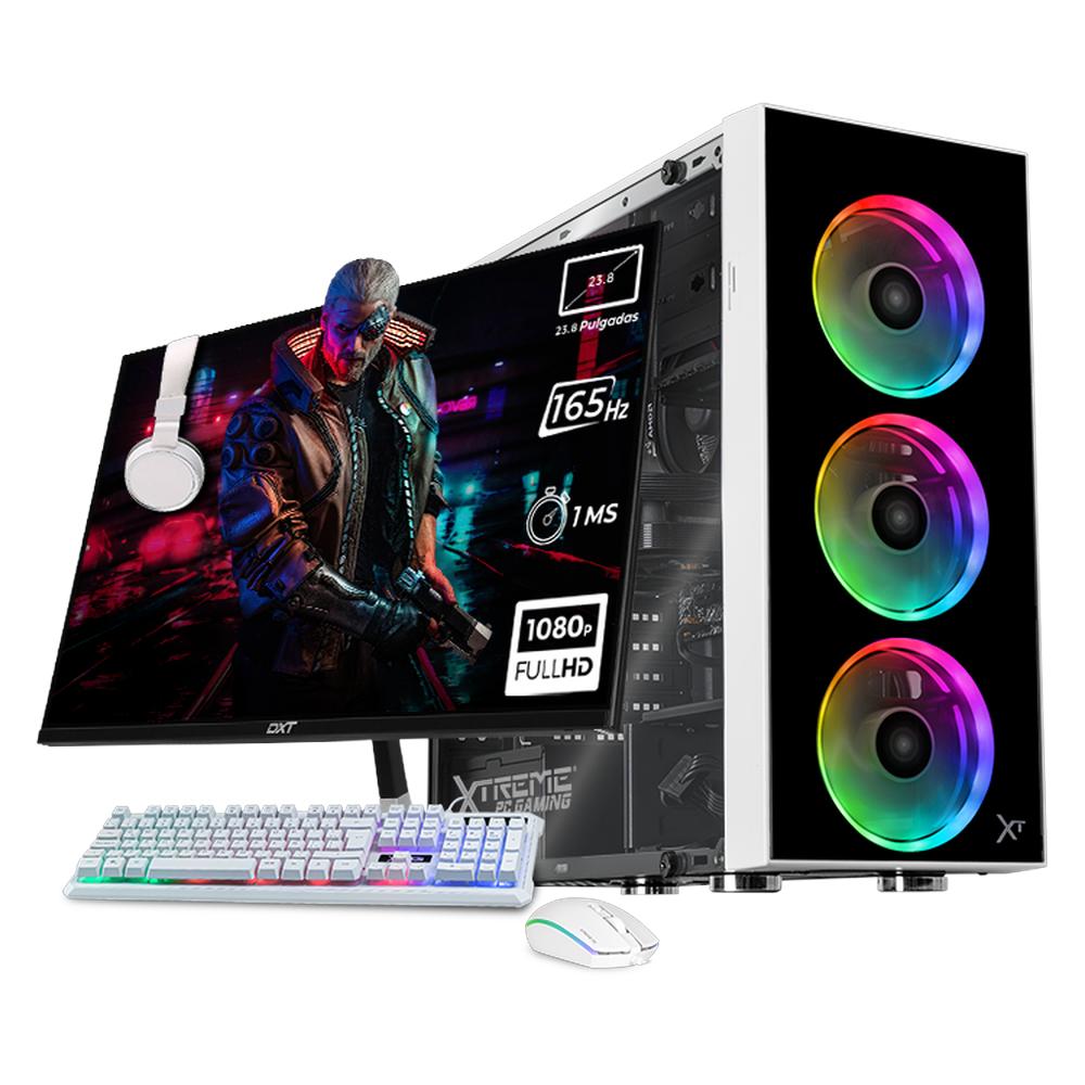 Xtreme PC Gaming Geforce RTX 4060 AMD Ryzen 5 5500 32GB SSD 1TB Monitor 23.8 165Hz WIFI DragonFly White