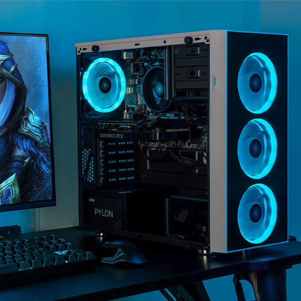Xtreme PC Gaming Geforce RTX 4060 AMD Ryzen 5 5500 32GB SSD 1TB Monitor 23.8 165Hz WIFI DragonFly White