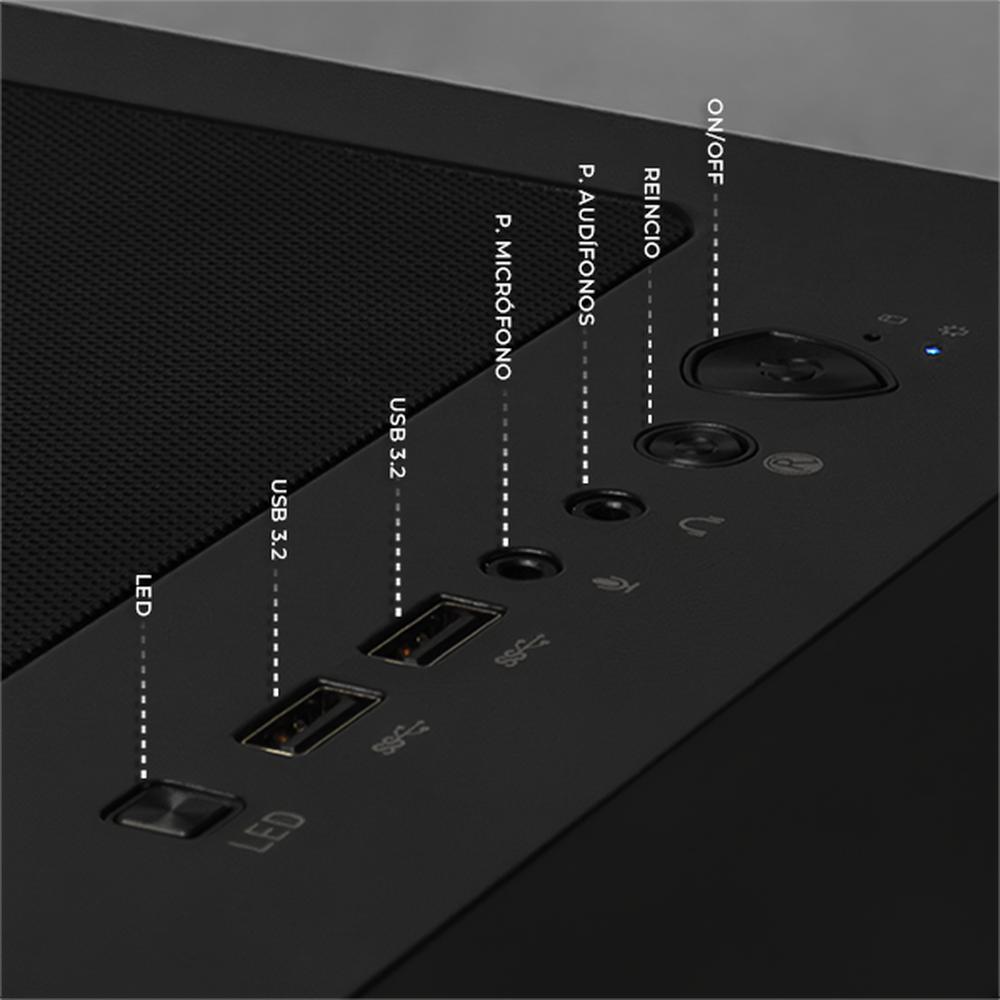 Gabinete XTREME PC GAMING Loong:Nia Edition Media Torre 6 Fan RGB Negro CXTLOMABK